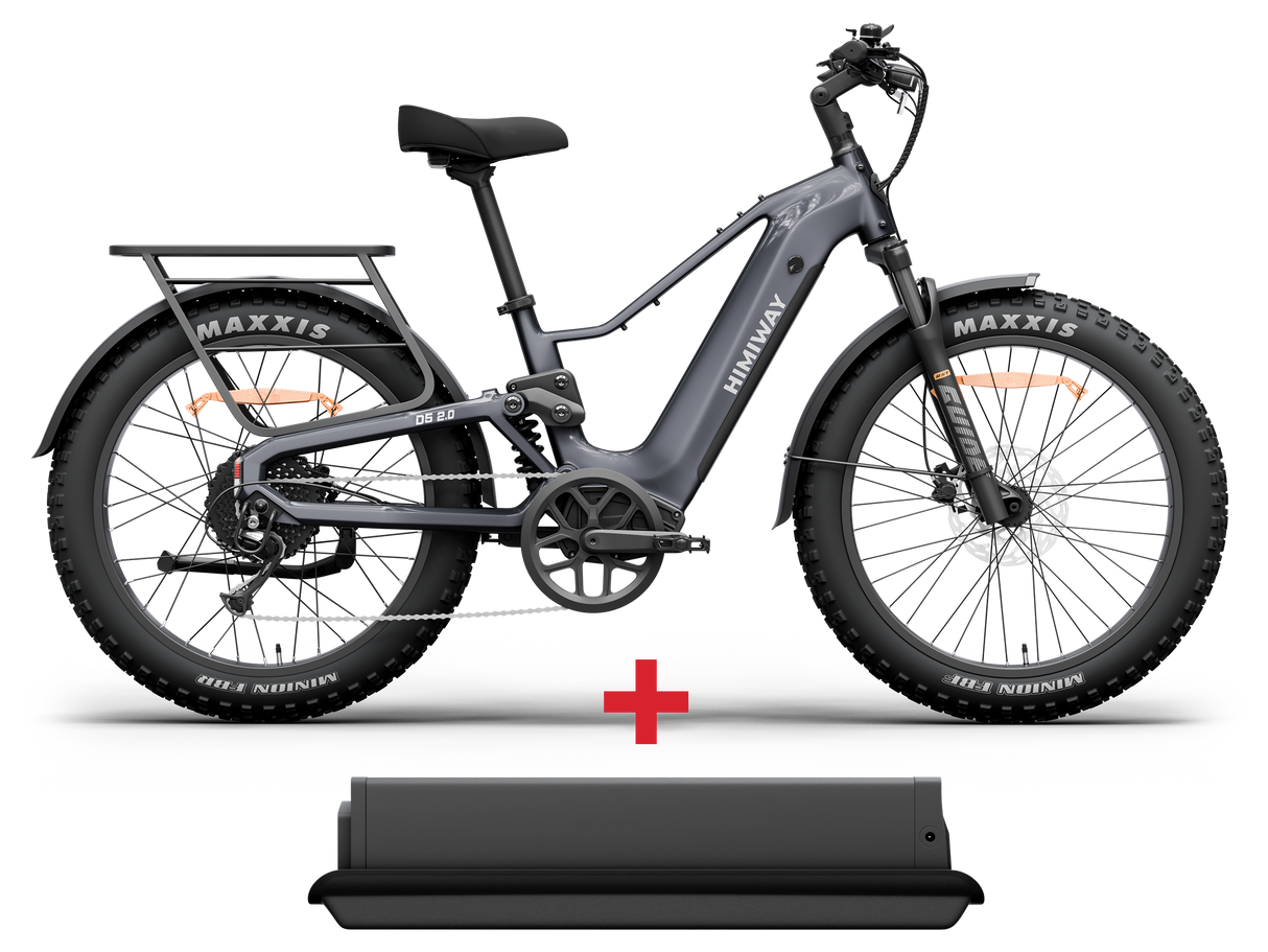 Himiway D5 2.0 Full Suspension Fat Tire Electric Bike 750W 48V 15Ah 26x4.0 Electric Mountain Bike