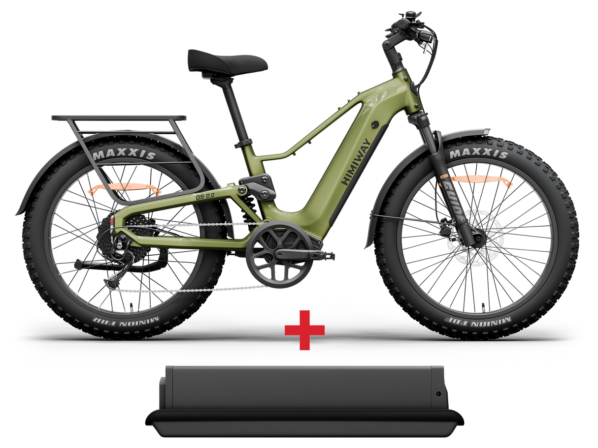 Himiway D5 2.0 Full Suspension Fat Tire Electric Bike 750W 48V 15Ah 26x4.0 Electric Mountain Bike