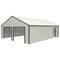 Chery Industrial 25' x 33' Double Garage Metal Shed with Side Entry Door