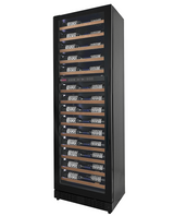 Allavino Reserva Series 67-Bottle 71″ Tall Dual Zone Left Hinge Black Shallow Wine Refrigerator with Wood Front Shelves