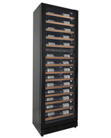Allavino Reserva Series 67″ 71″ Tall Dual Zone Right Hinge Black Shallow Wine Refrigerator with Wood Shelf Fronts