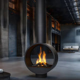 HearthArtSinn Ash 1 Artistic Ring Hanging Wood Burning Fireplace