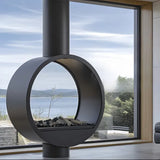 HearthArtSinn Ash 1 Artistic Ring Hanging Wood Burning Fireplace