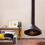 HearthArtSinn Shine 2 Luxury Hanging Trumpet-Shaped Real Fire Fireplace