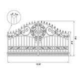 Chery Industrial 14x8 ft Steel Dual Swing Driveway Gate-European Style
