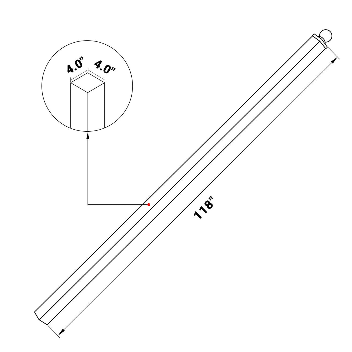 Chery Industrial Gate Posts 10'x4"x4" for Dual Swing Driveway Gates