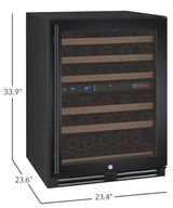 Allavino FlexCount Series 56 Bottle Dual Zone Built-In Wine Cooler Refrigerator with Black Door Right Hinge VSWR56-2BR20