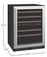 Allavino FlexCount Series 56 Bottle Dual Zone Built-In Wine Refrigerator with Stainless Steel Door Right Hinge VSWR56-2SR20