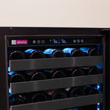 Allavino Reserva Series 100‑Bottle 34″ Tall Dual Zone Black Stainless Steel Side‑by‑Side Wine Cooler Refrigerator BF 2X‑BDW5034S‑1BS