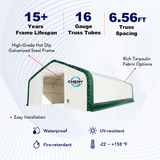 Chery Industrial Gold Mountain Double Truss Arch Storage Shelter 20′ W × 40′ L × 16′ H