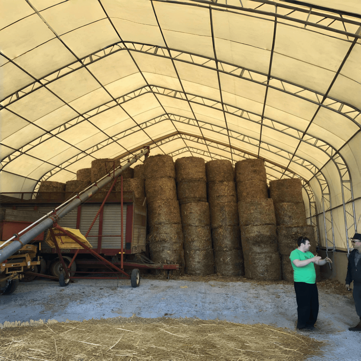 Chery Industrial Gold Mountain Double Truss Arch Storage Shelter 40′ W × 64′ L × 23′ H