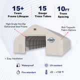 Double Truss Storage Shelter 50′ W × 80′ L × 23′ H