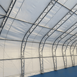 Double Truss Storage Shelter 70′ W × 120′ L × 28′ H