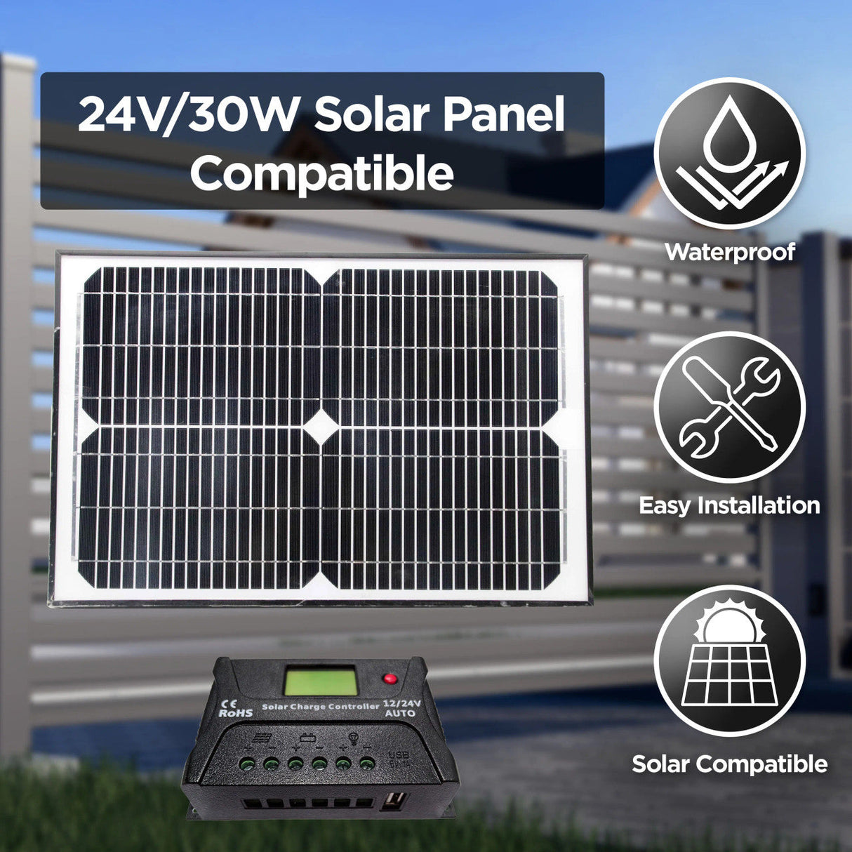 Chery Industrial Dual Swing Gate Operator Solar Kit 60 W