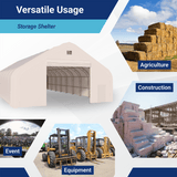 Double Truss Storage Shelter 70′ W × 120′ L × 28′ H