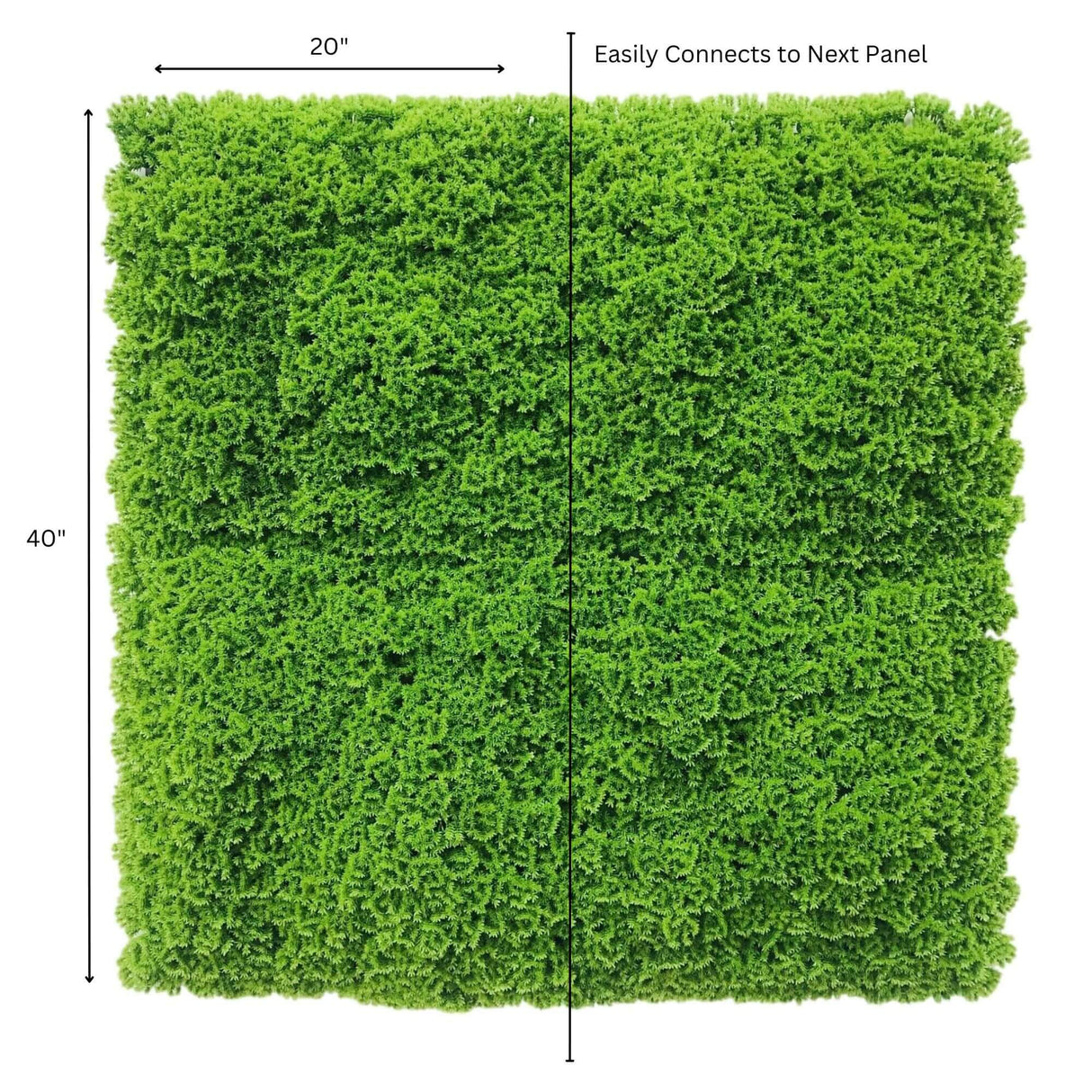Designer Plants USA Faux Evergreen Moss Mat 40" x 20" 5.5 SQFT UV Resistant Commercial Grade UV Resistant