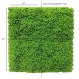 Designer Plants USA Faux Evergreen Moss Mat 40" x 20" 5.5 SQFT UV Resistant Commercial Grade UV Resistant