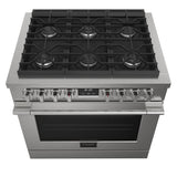 Fulgor Milano Accento 36” 5.7 cu. ft Stainless Steel Dual Fuel Professional Range F4PDF366S1