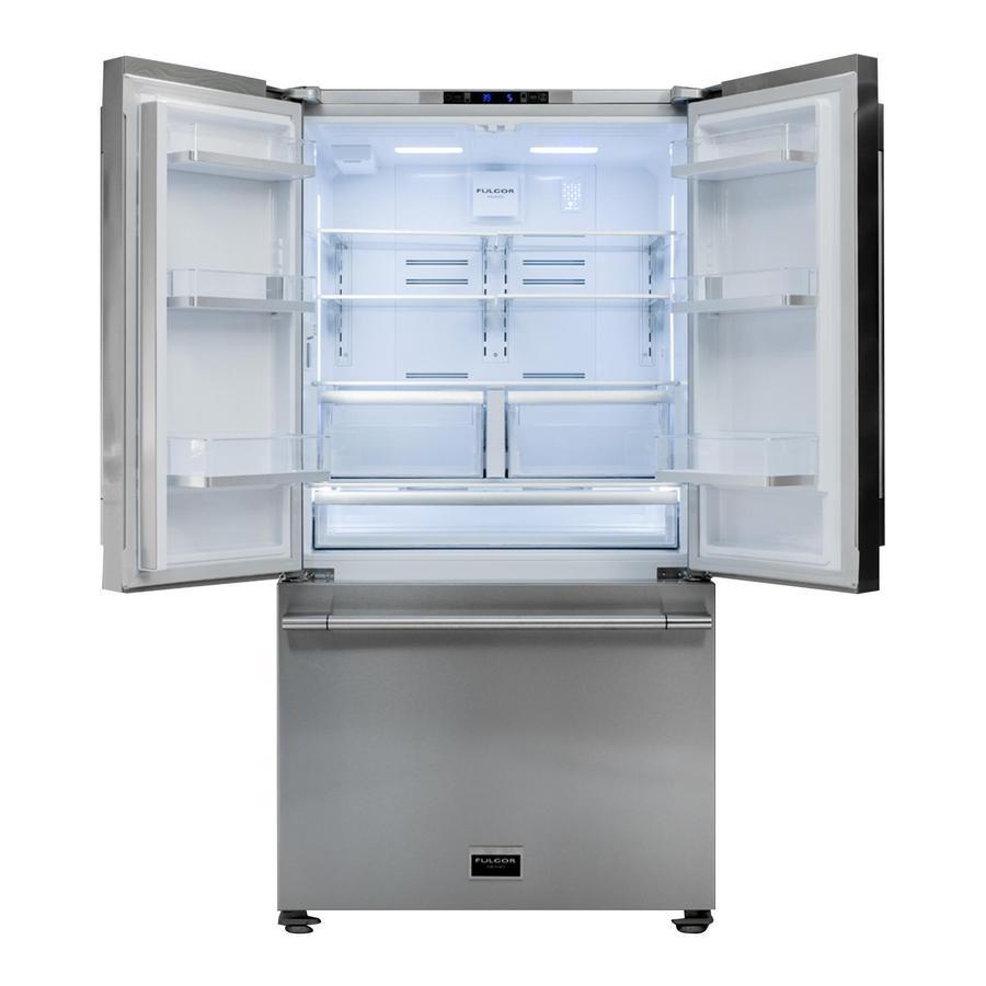 Fulgor Milano Sofia 36” 19.9 cu. ft Stainless Steel Counter‑Depth French Door Refrigerator F6FBM36S1
