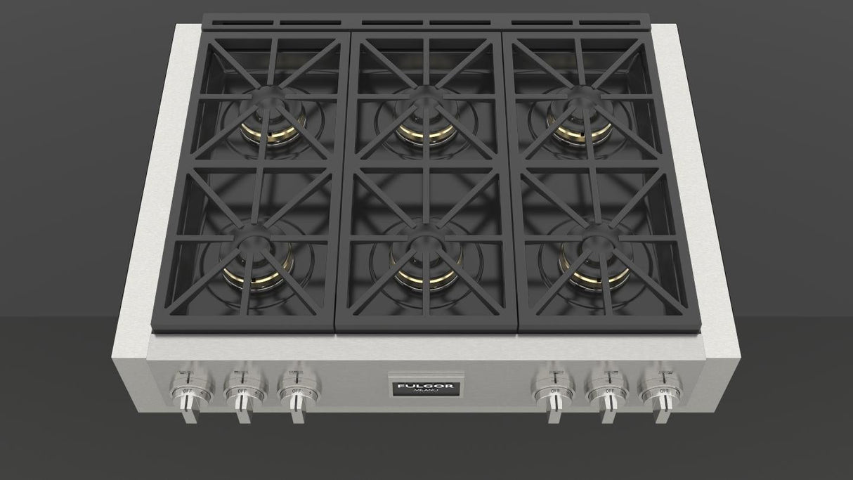 Fulgor Milano 600 Series 36” Gas Rangetop Stainless Steel F6GRT366S1