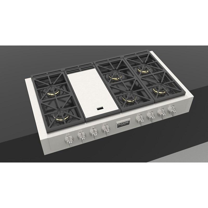 Fulgor Milano Sofia 48” 6-Burner Stainless Steel Gas Rangetop with Griddle F6GRT486GS1