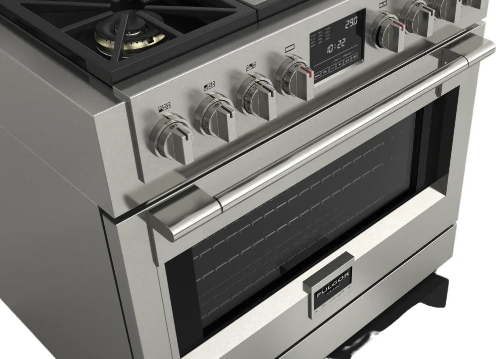 Fulgor Milano Sofia 36” 5.7 cu. ft Stainless Steel Dual Fuel Range with Griddle F6PDF364GS1