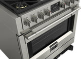 Fulgor Milano Sofia 36” 5.7 cu. ft Stainless Steel Dual Fuel Range with Griddle F6PDF364GS1