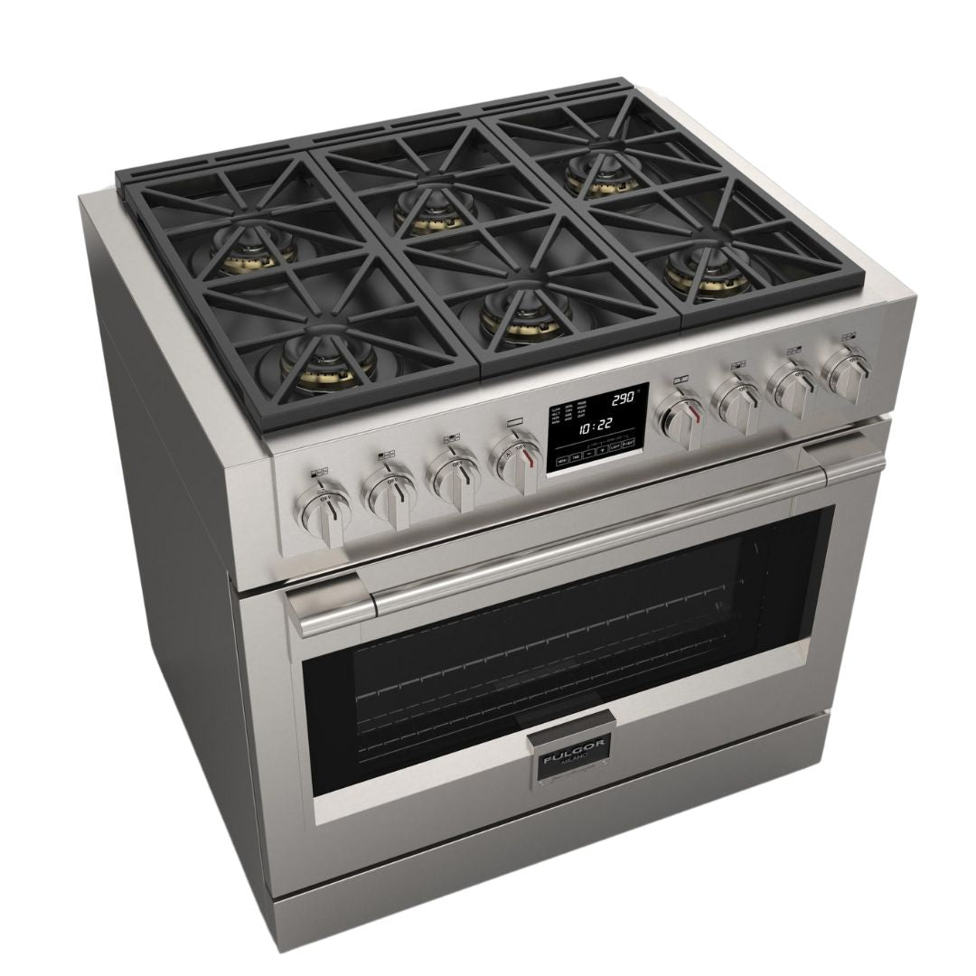 Fulgor Milano Sofia 36” 5.7 cu. ft Stainless Steel Dual Fuel Range F6PDF366S1