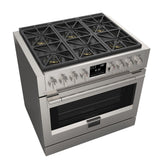 Fulgor Milano Sofia 36” 5.7 cu. ft Stainless Steel Dual Fuel Range F6PDF366S1