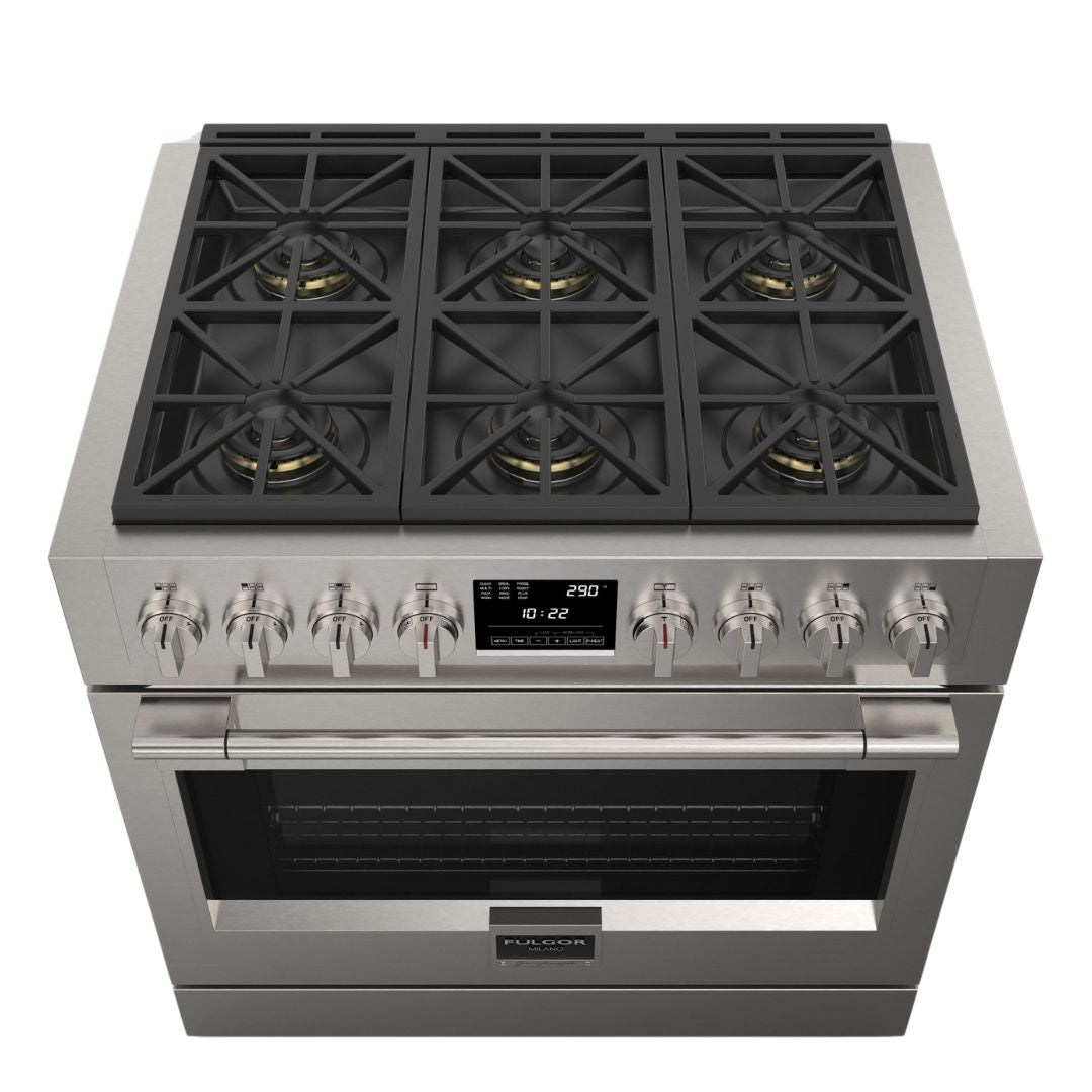 Fulgor Milano Sofia 36” 5.7 cu. ft Stainless Steel Dual Fuel Range F6PDF366S1