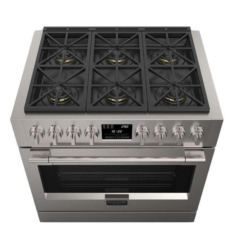 Fulgor Milano Sofia 36” 5.7 cu. ft Dual Fuel Range in Stainless F6PDF366S1