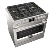 Fulgor Milano Sofia 36" 5.7 cu. ft Stainless Steel Gas Range F6PGR366S2