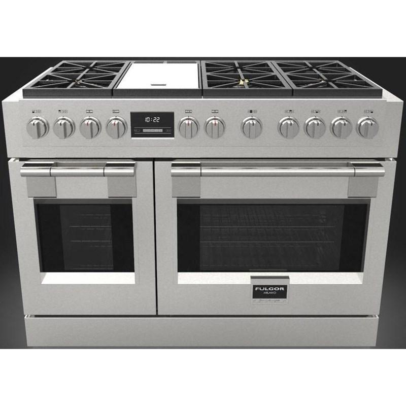 Fulgor Milano Sofia 48” 7.1 cu. ft Stainless Steel Gas Range with Griddle F6PGR486GS2