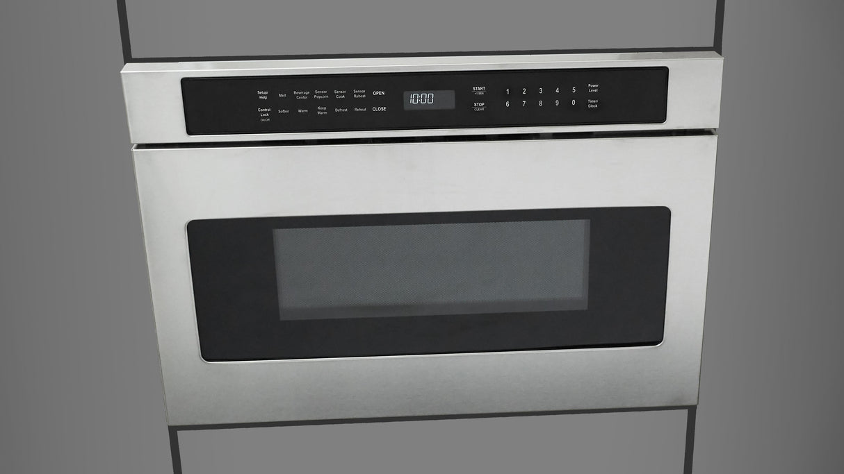Fulgor Milano 24” 1.2 cu. ft Stainless Steel Built‑In Drawer Microwave Oven F7DMW24S2