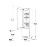 Fulgor Milano 700 Series 24 Inch 54 Bottle Capacity Panel Ready Built-In Wine Cooler with FlexZone Bottom Drawer and Triple-Pane Glass Left Hinge F7IBW24O2-L