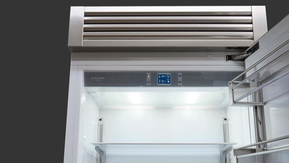 Fulgor Milano 700 Series 36 Inch 18.5 Cu. Ft. Energy Star Certified Bottom Freezer Refrigerator with Cool Zone and LED Lighting Right Hinge F7PBM36S2-R