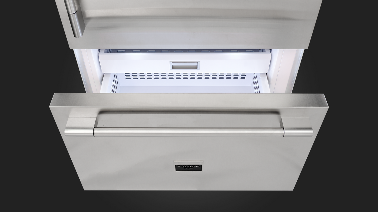 Fulgor Milano 700 Series 36 Inch 18.5 Cu. Ft. Energy Star Certified Bottom Freezer Refrigerator with Cool Zone and LED Lighting Right Hinge F7PBM36S2-R