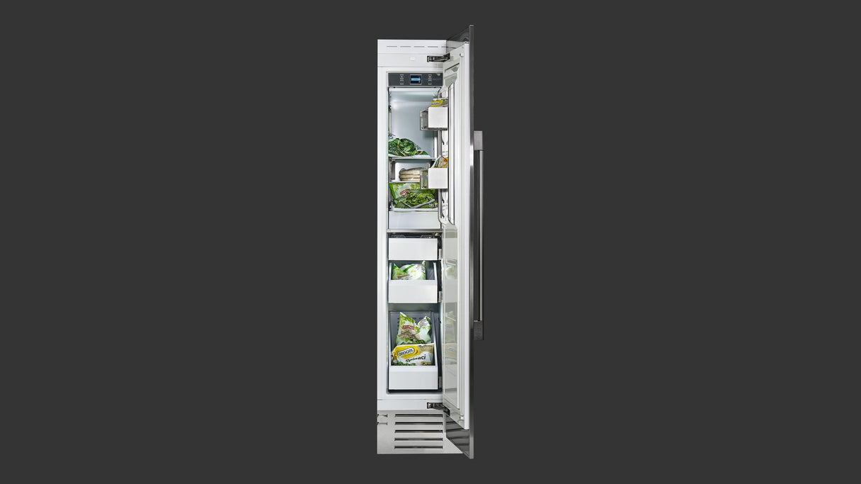 Fulgor Milano 700 Series 18 Inch 8.22 Cu. Ft. Built-In Column Freezer with Ice Maker Right Hinge F7SFC18S1-R