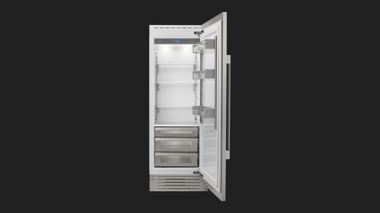 Fulgor Milano 700 Series 30 Inch 17.44 Cu. Ft. Column Refrigerator with LED Lighting and Total No Frost Right Hinge F7SRC30S1-R