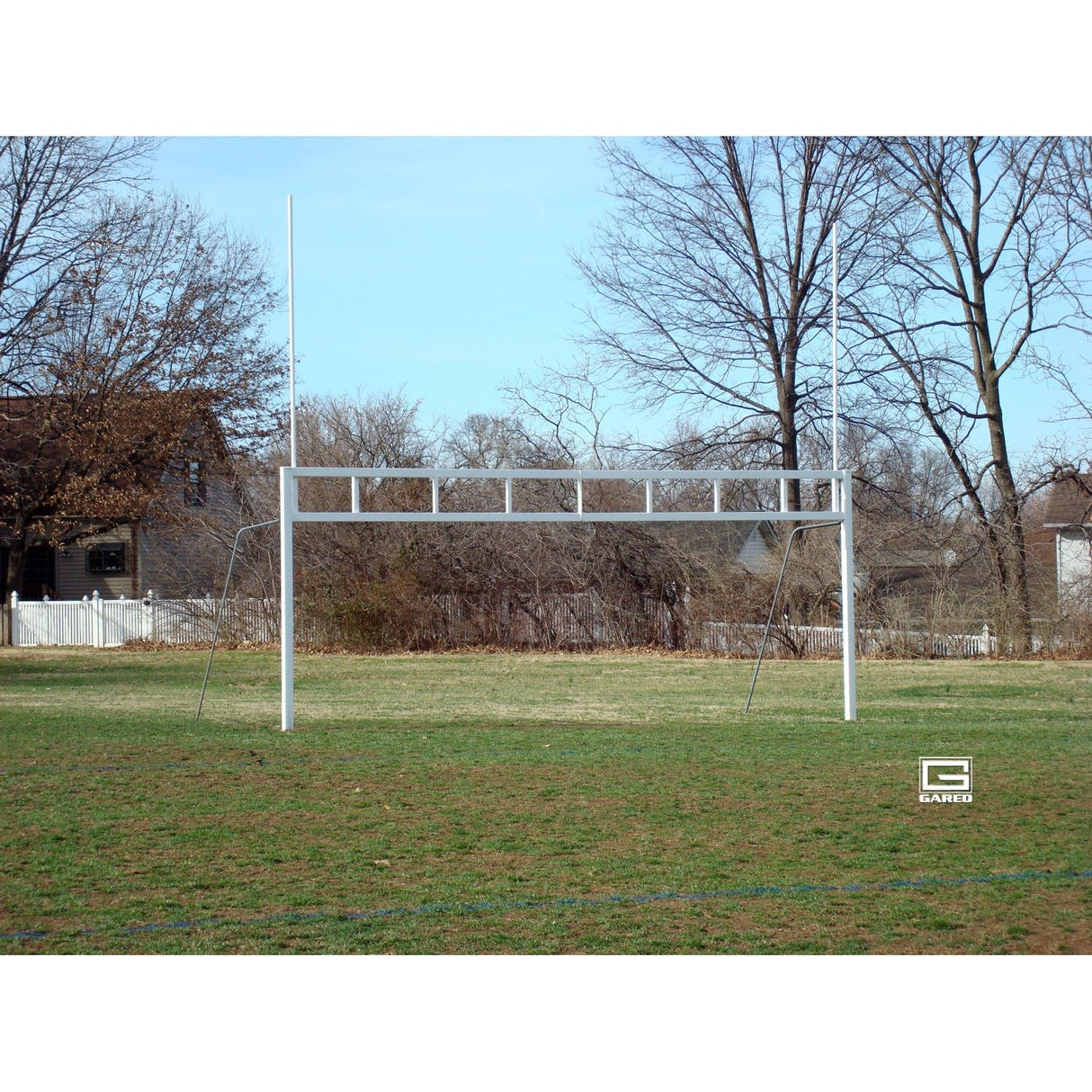 Gared Combination Soccer/Football Goalpost 8′ x 24′ Soccer Goal with 10′ Football Uprights Steel Frame Pair FGP200
