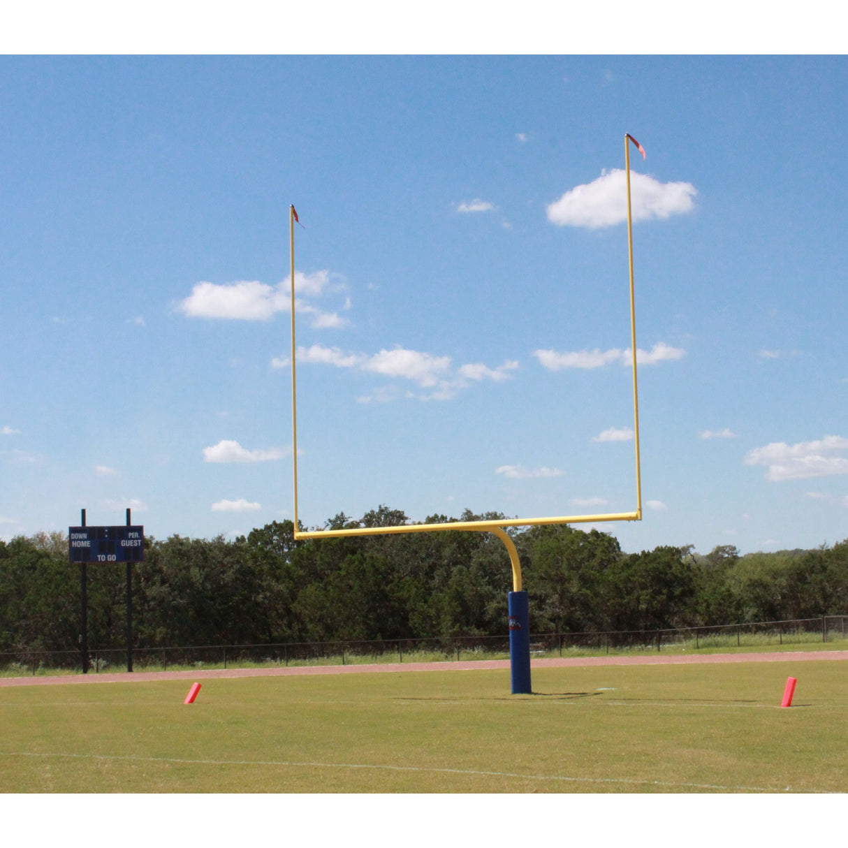 Gared High School Football Goalpost 4½″ O.D. Steel Yellow Powder-Coat Surface Mount Pair FGP401PY