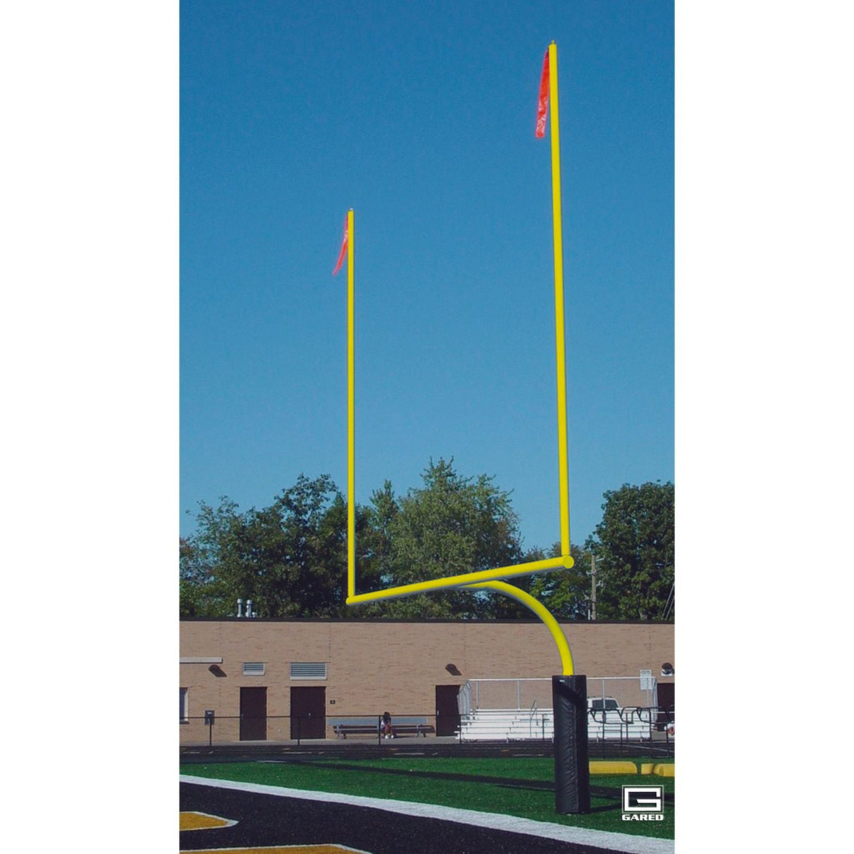 Gared High School Football Goalpost 5 9⁄16″ O.D. Steel Yellow Powder-Coat Permanent Sleeve Mount Pair FGP601PY