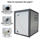 Portable Toilet with Fan‑Shaped Door Shower