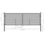 Aleko Florence Style 18 FT Steel Dual Swing Driveway Gate with Pedestrian Gate