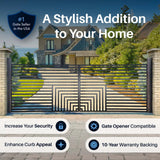 Aleko Florence Style 18 FT Steel Dual Swing Driveway Gate with Pedestrian Gate