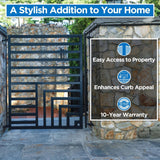 Aleko Florence Style 18 FT Steel Dual Swing Driveway Gate with Pedestrian Gate