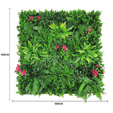 Designer Plants USA Luxury Pink Sensation Artificial Green Wall 40" x 40" Commercial Grade