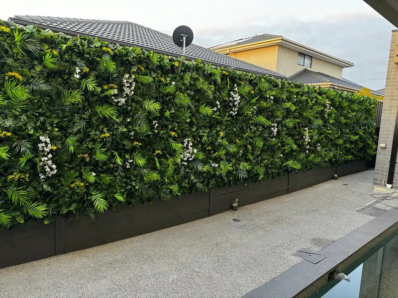Designer Plants USA Luxury Flowering Hawaiian Sunrise Artificial Vertical Garden 40" x 40" 11SQ FT Commercial Grade UV Resistant