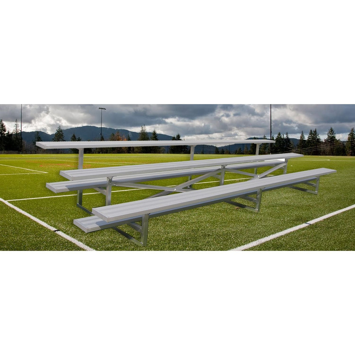 Gared Spectator Stationary Low-Rise Bleacher 3-Row 15′ Seating GSNB0315LR