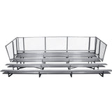 Gared Spectator Stationary Bleacher 5-Row 27′ Double Foot Plank Guardrail Seating GSNB0527DF